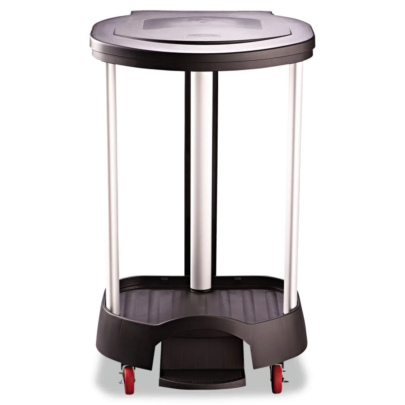 Administrative series floor-standing clothing storage basket / laundry basket, with front locking casters, capacity 30 gallons, black, without handle cover, suitable for hospitals / medical laboratories / commercial premises M9349