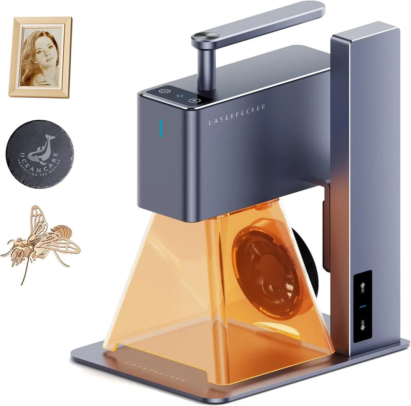 Light engraving machine, with wheels, portable and handheld laser engraving machine, suitable for engraving on wood, metal, leather and plexiglass. Laser cutting kit, equipped with multi-functional rotating wheels. Z3987