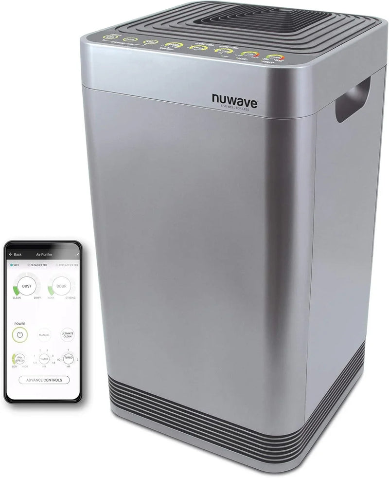 Whole-house air purifier, intelligent air purifier, equipped with a five-level tower structure air filter, air quality and odor sensors, bedroom sleep mode, can remove 99.99% of dust, smoke, pollen and allergens. F6950