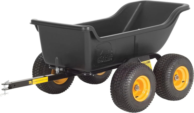 Heavy Duty Tandem Axle Cubic Foot ATV UTV Lawn Mower Trailer TA1200 and Wide Track Rubber Wheels Hauling Outdoor-Black, 1200 lbs. -15 cu.ft U6897