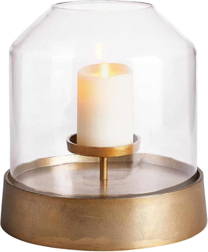 Elegant Gold Large Round Hurricane Candle Holder Dome Shape 13 in Terrarium Classic L0357