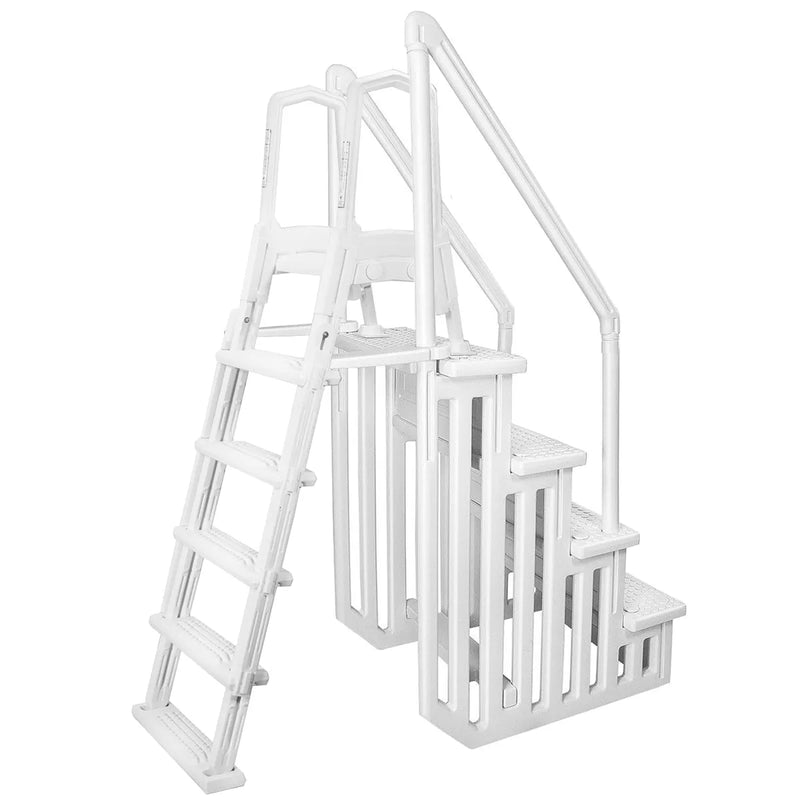 Deluxe A-Frame Above-Ground Swimming Pool Ladder Large Entry Non V6724