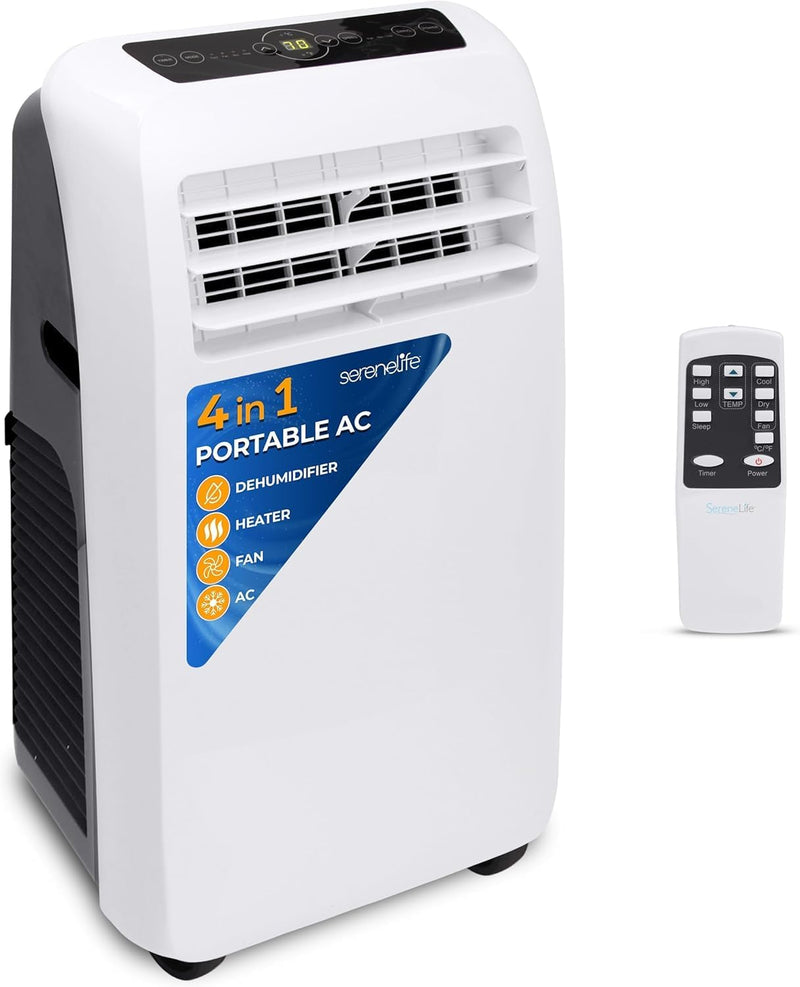10,000 BTU Portable Air Conditioner– 4-in-1 AC Unit w/Cooling, Dehumidifier, Heater, & Fan– Includes Remote Control, Window Mount Kit, Quiet Operation, 24-Hour Timer F7892