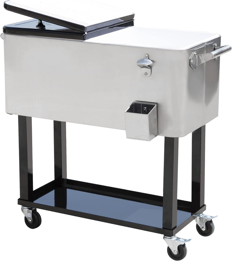 Portable Rolling 80 Quart Steel H9871
