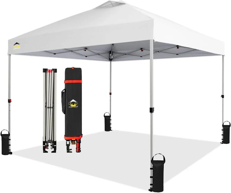 Crown Shades 10*10 Pop up Canopy Outside Canopy, Patented One Push Tent Canopy with Wheeled Carry Bag Z4211