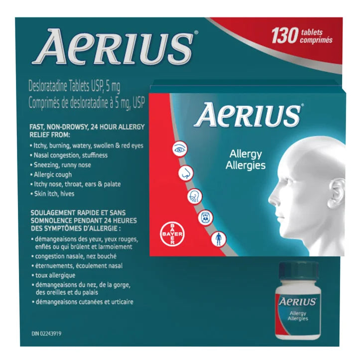 Aerius Allergy Relief, 130 Tablets H7585