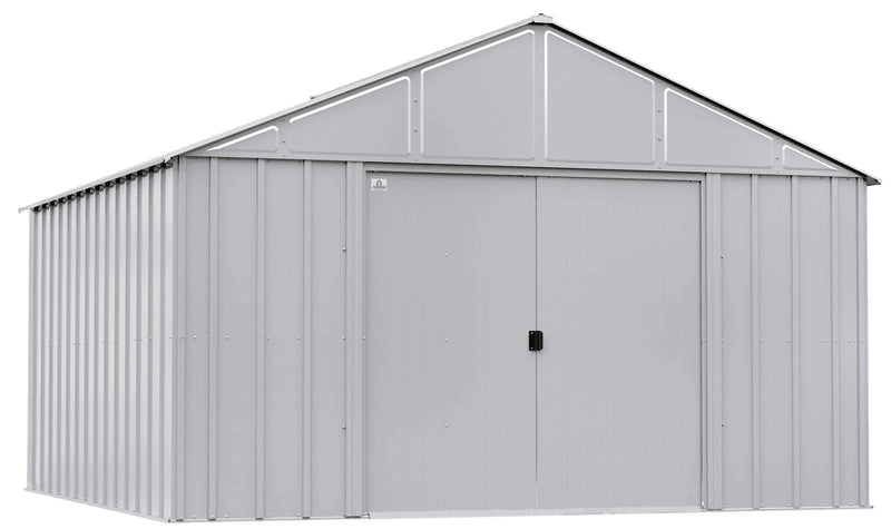Classic 12x12-ft Flute Grey Steel Storage Shed F8722