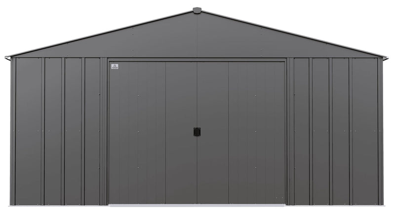 Classic 14x12-ft Charcoal Lockable Metal Shed R3316