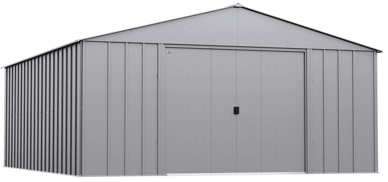 Classic 14x17-ft Flute Grey Corrosion-Resistant Metal Shed U6957