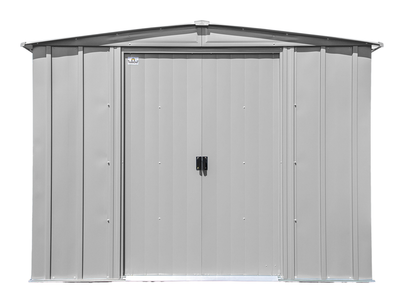 Classic 8x6-ft Flute Grey Galvanized Steel Storage Shed with Pitched Roof H1013