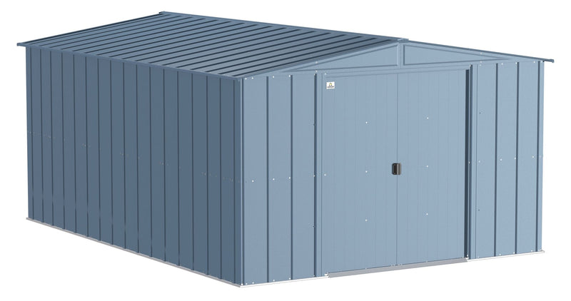 Classic Galvanized Steel Storage Shed, Blue Grey, 10-ft x 14-ft T8773