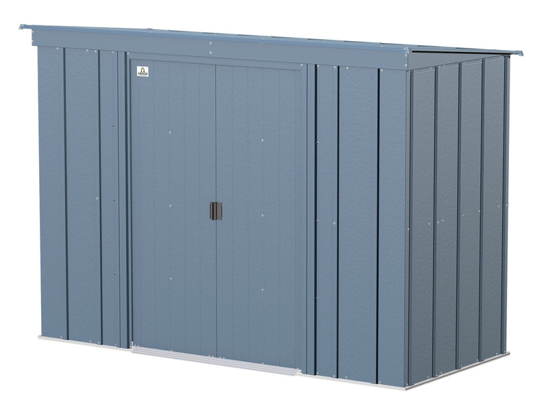Classic Galvanized Steel Storage Shed, Blue Grey, 8-ft x 4-ft Q6743