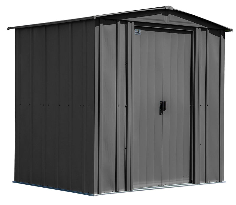 Classic Galvanized Steel Storage Shed, Charcoal, 6-ft x 5-ft J9225