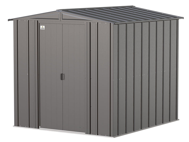 Classic Galvanized Steel Storage Shed, Charcoal, 6-ft x 7-ft M9032