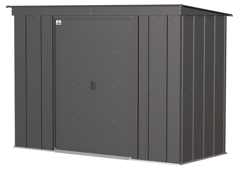 Classic Galvanized Steel Storage Shed, Charcoal, 8-ft x 4-ft B6678