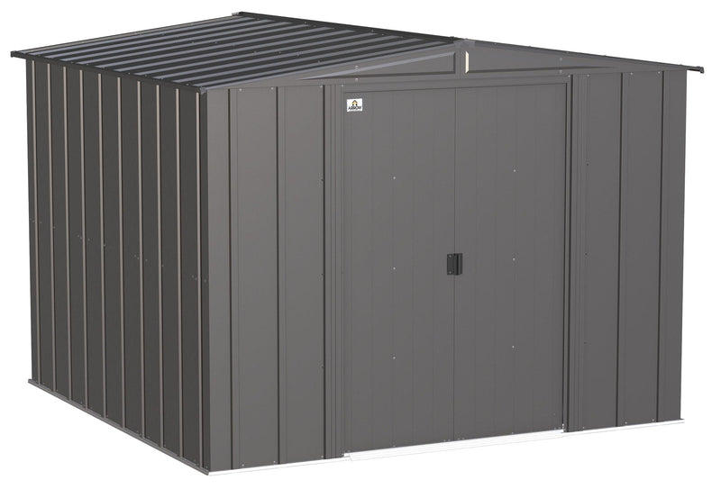 Classic Galvanized Steel Storage Shed, Charcoal, 8-ft x 8-ft N8519
