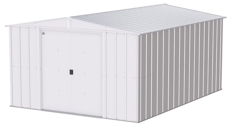 Classic Galvanized Steel Storage Shed, Flute Grey, 10-ft x 14-ft J0702