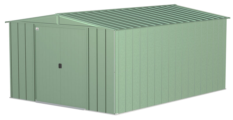 Classic Galvanized Steel Storage Shed, Sage Green, 10-ft x 14-ft Z10