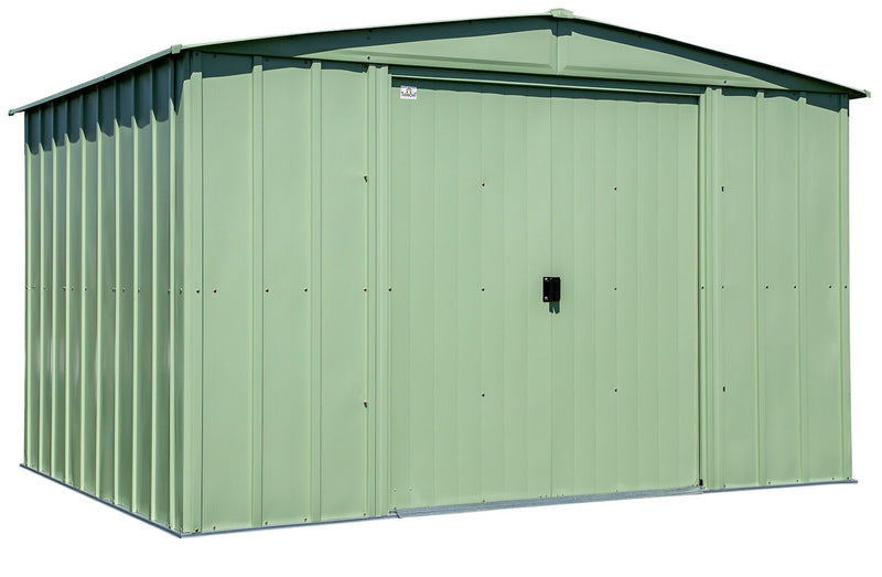 Classic Galvanized Steel Storage Shed, Sage Green, 10-ft x 8-ft H6730