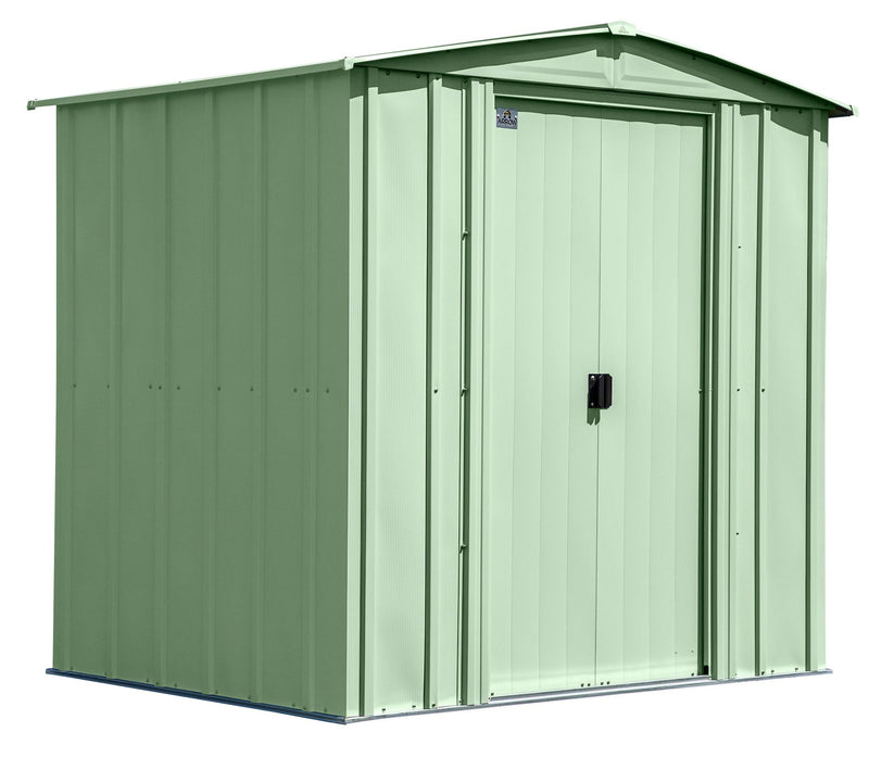 Classic Galvanized Steel Storage Shed, Sage Green, 6-ft x 5-ft Y8550