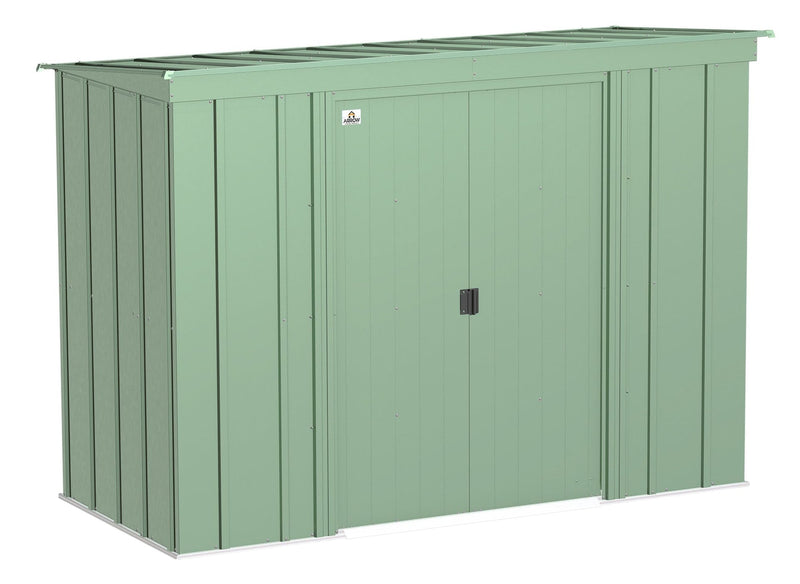 Classic Galvanized Steel Storage Shed, Sage Green, 8-ft x 4-ft V7367