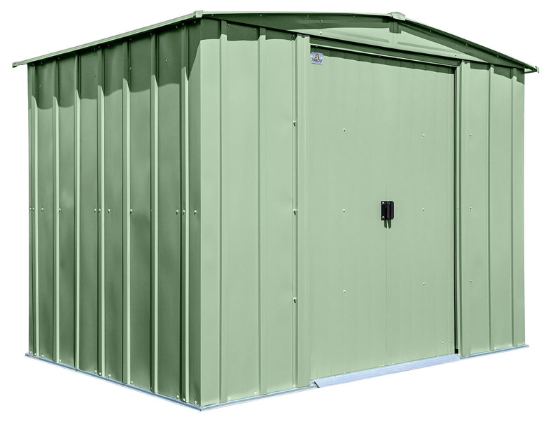 Classic Galvanized Steel Storage Shed, Sage Green, 8-ft x 6-ft H2601