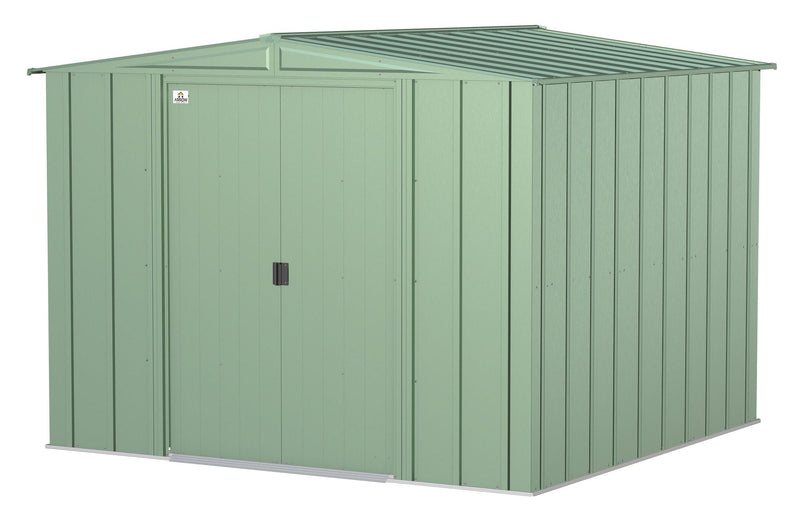 Classic Galvanized Steel Storage Shed, Sage Green, 8-ft x 8-ft I9319