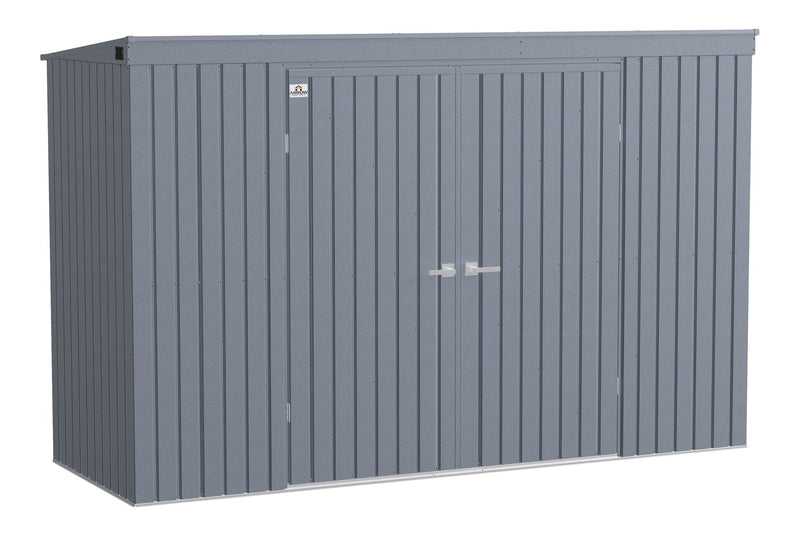 Elite Steel Storage Shed with Pent Roof, Anthracite, 10-ft x 4-ft Q2747