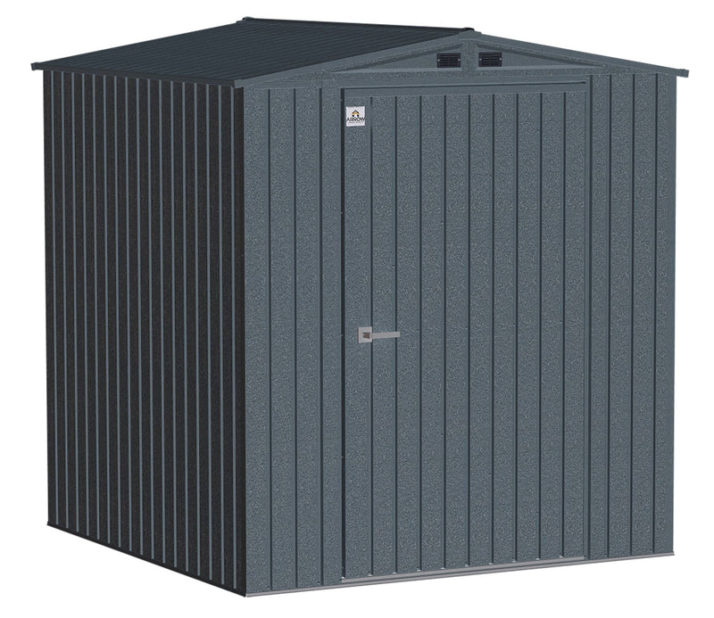 Elite Steel Storage Shed with Pent Roof, Anthracite, 6-ft x 6-ft D4253