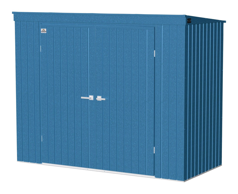 Elite Steel Storage Shed with Pent Roof, Blue Grey, 8-ft x 4-ft Z6386