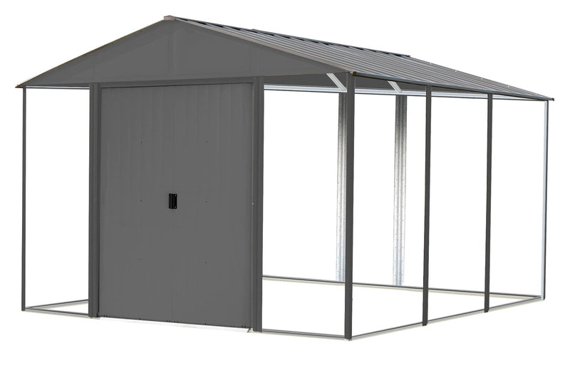 Ironwood Steel Hybrid Shed Kit, Anthracite, 10-ft x 12-ft Q5692