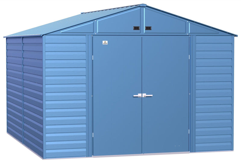 Select Galvanized Steel Storage Shed, Blue Grey, 10-ft x 12-ft L2389