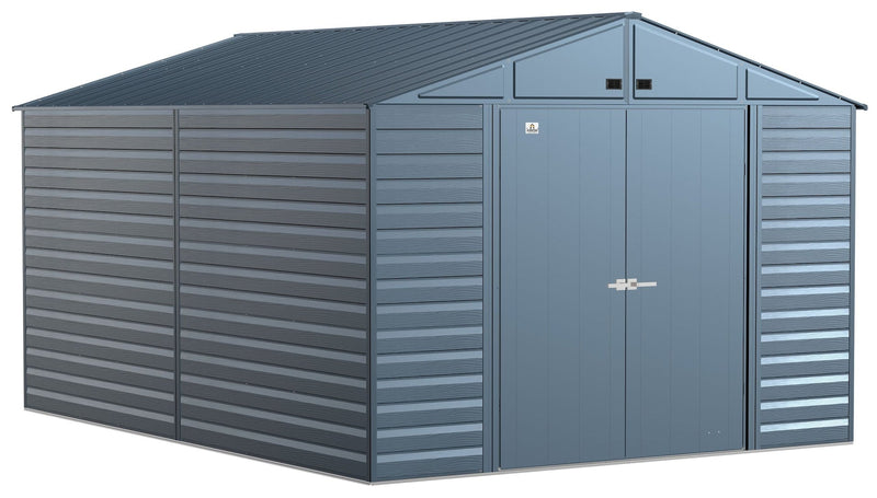 Select Galvanized Steel Storage Shed, Blue Grey, 10-ft x 14-ft S3612