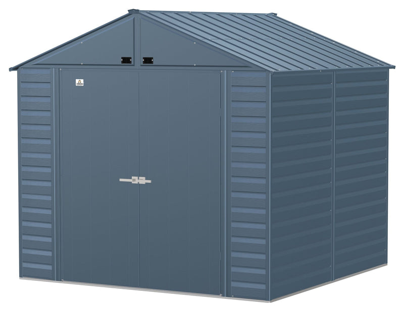Select Galvanized Steel Storage Shed, Blue Grey, 8-ft x 8-ft A6478