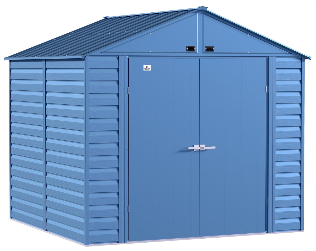 Select Galvanized Steel Storage Shed, Blue Grey, 8-ft x 8-ft