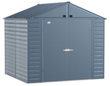 Select Galvanized Steel Storage Shed, Blue Grey, 8-ft x 8-ft