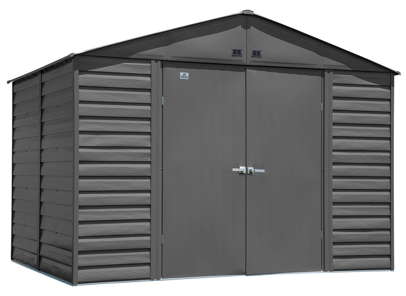 Select Galvanized Steel Storage Shed, Charcoal, 10-ft x 8-ft Q5322