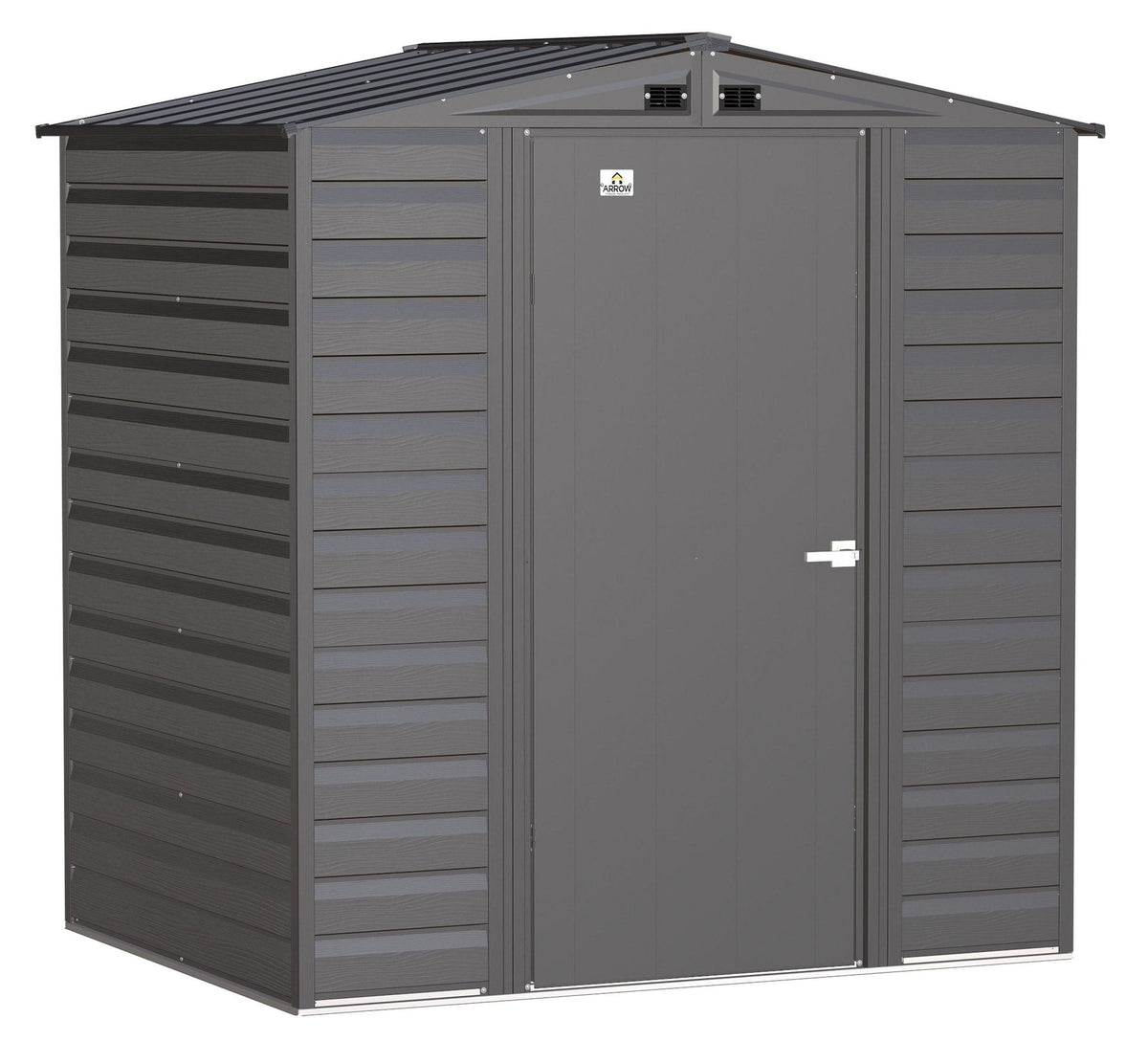 Select Galvanized Steel Storage Shed, Charcoal, 6-ft x 5-ft