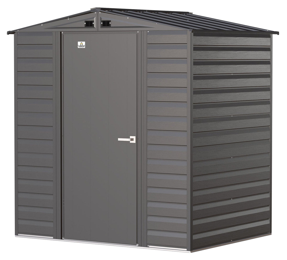Select Galvanized Steel Storage Shed, Charcoal, 6-ft x 5-ft