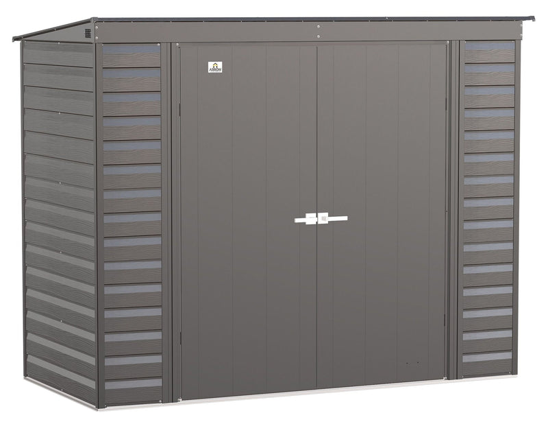 Select Galvanized Steel Storage Shed, Charcoal, 8-ft x 4-ft D0371