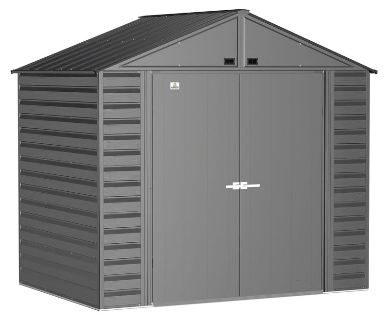 Select Galvanized Steel Storage Shed, Charcoal, 8-ft x 6-ft W6403
