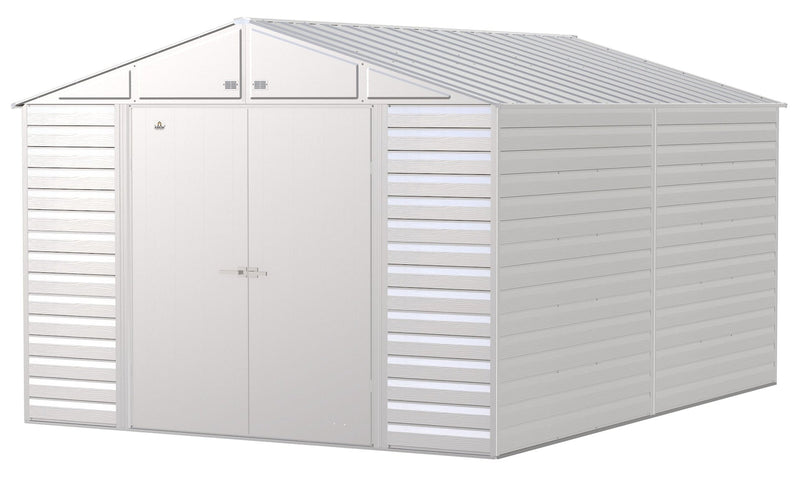 Select Galvanized Steel Storage Shed, Flute Grey, 10-ft x 14-ft F5743