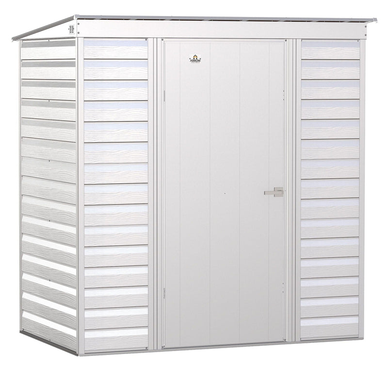 Select Galvanized Steel Storage Shed, Flute Grey, 6-ft x 4-ft V5675