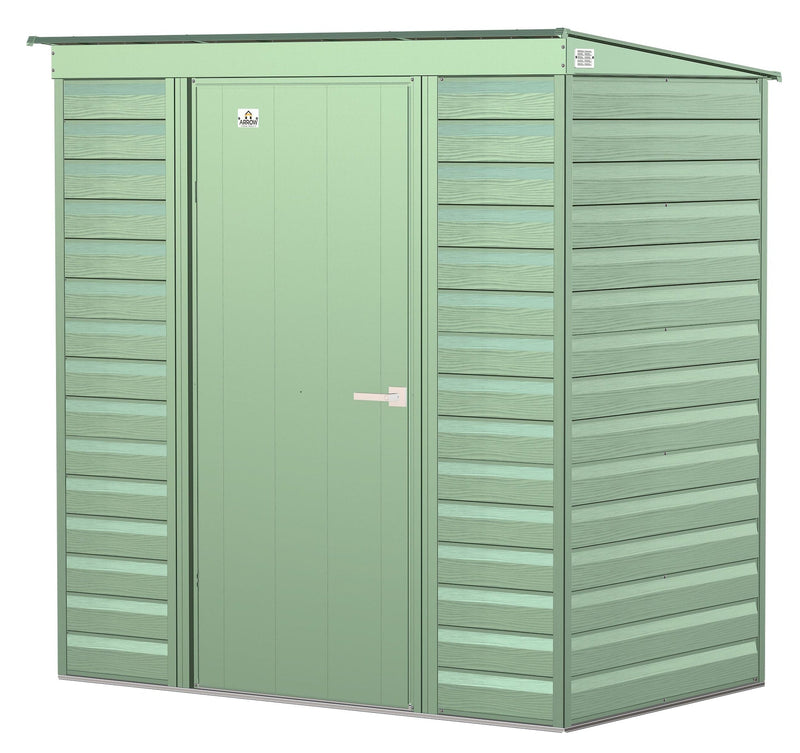 Select Galvanized Steel Storage Shed, Sage Green, 6-ft x 4-ft O2121