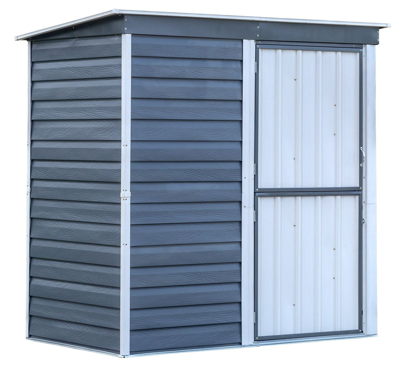 Shed-in-a-Box Steel Storage Shed, Charcoal/Cream, 6-ft x 4-ft P5420