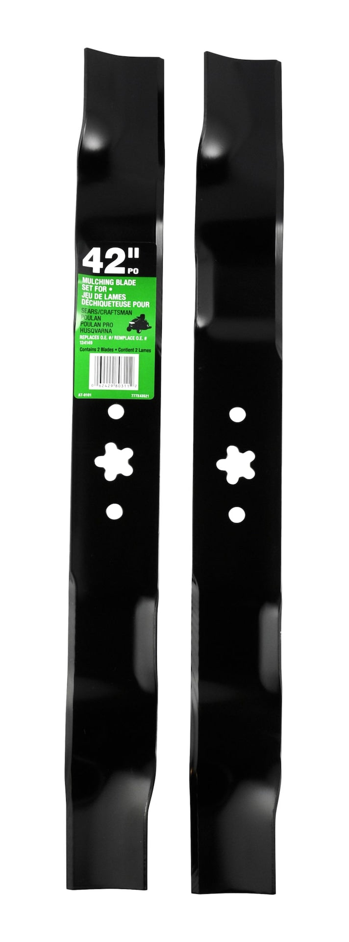 Mulching Lawn Tractor Replacement Two Blade Set, 42-in T8244