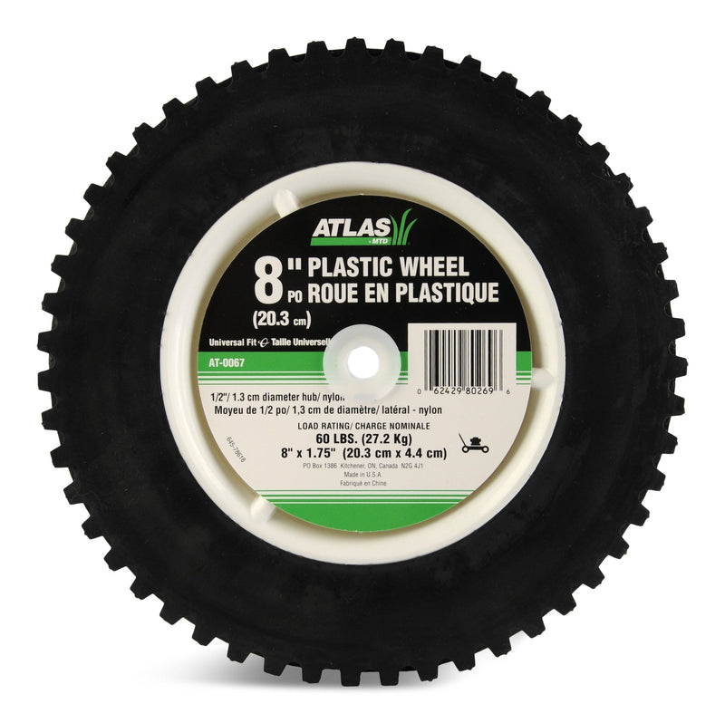 Plastic Lawn Mower Replacement Wheel with Geared Tread, 8-in x 1.75-in F7465