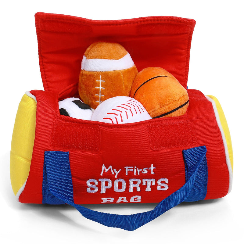 Baby My First Sports Bag Stuffed Plush Playset, Baby Gift Toys, 8-in O9581