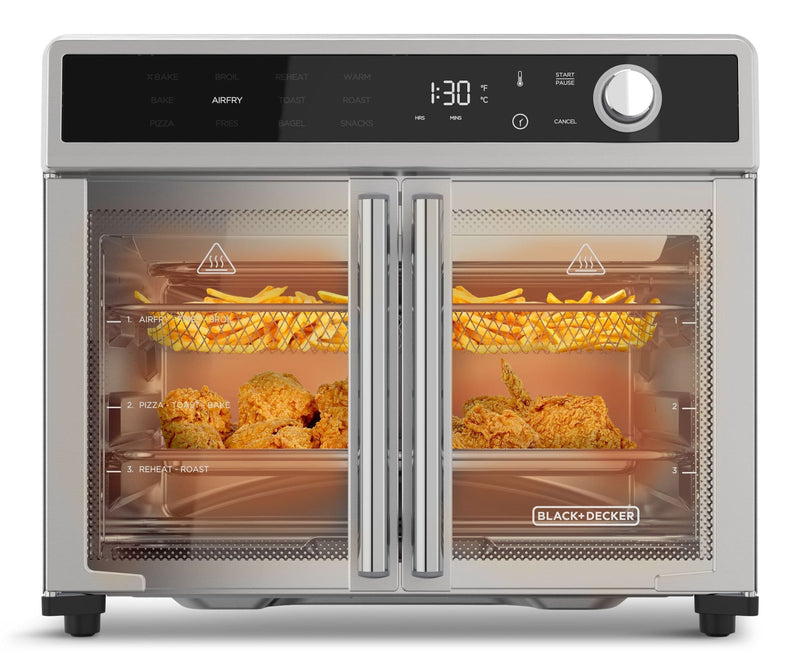 12-in-1 French Door Digital Countertop Convection Oven with Air Fry, 6-Slices Y8129