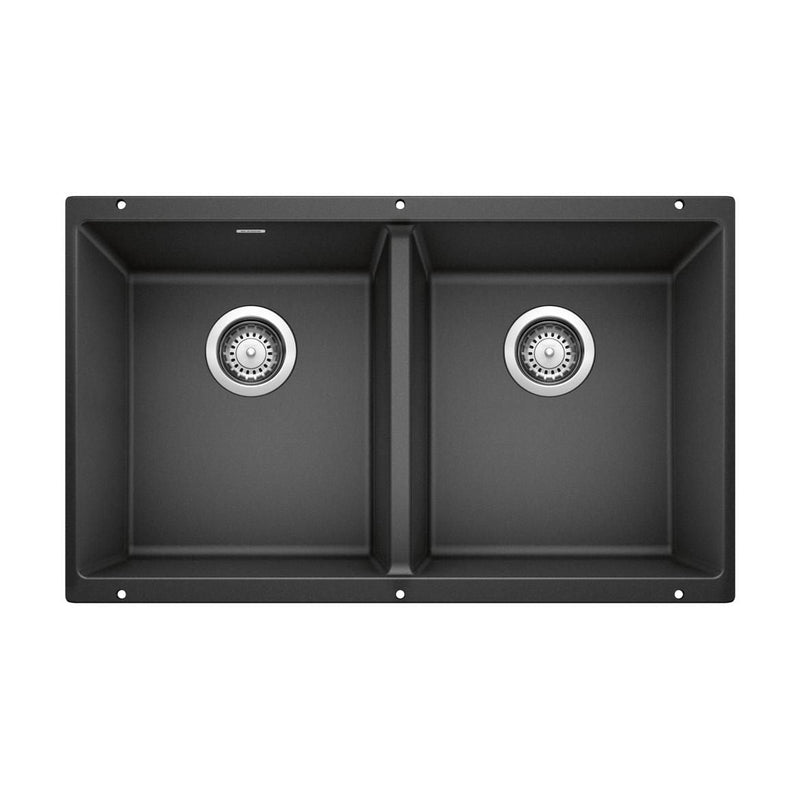 Precis 29-in 50/50 Double Bowl Undermount Kitchen Sink, Anthracite H3184